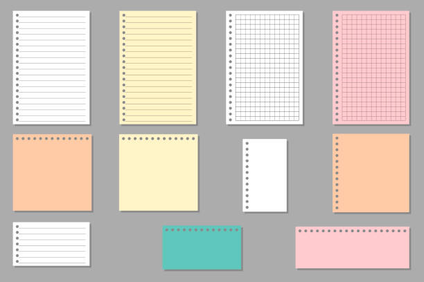 Blank sheets of square and line paper collection vector Blank sheets of square and line paper collection vector peoples alliance for democracy stock illustrations