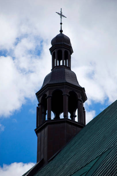 istock Tower of church with cross. 1417722329