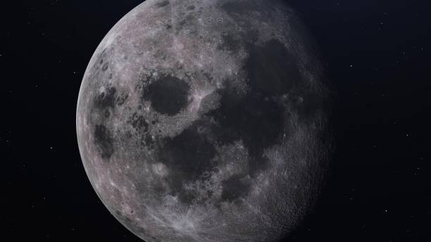 istock Ultra Realistic Moon is slowly rotating around its axis. 3d illustration 1417726098