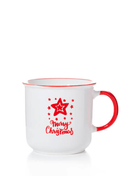 istock A white cup with a red handle and New Year inscriptions and patterns isolated on a white background 1417726434