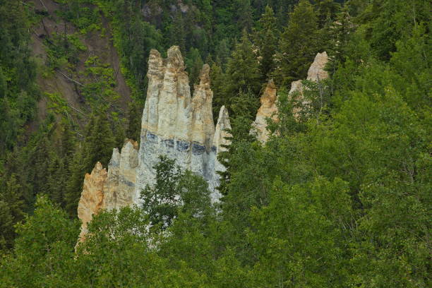 Hoodoos in Pinnacles Provincial Park at Quesnel in British Columbia,Canada,North America Hoodoos in Pinnacles Provincial Park at Quesnel in British Columbia,Canada,North America quesnel stock pictures, royalty-free photos & images