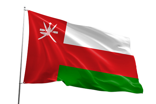 Sultanate of oman flag on a white background