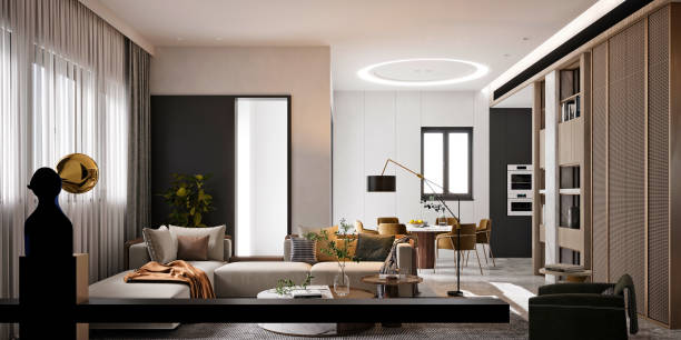 istock 3d render of apartment interior  living and dining room 1417743747
