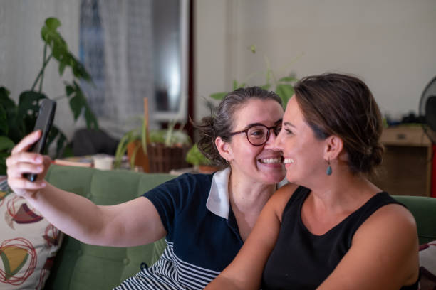 istock Two women having fun at home 1417750856