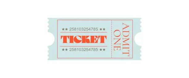 Vector illustration of Vector vintage ticket Admit One.