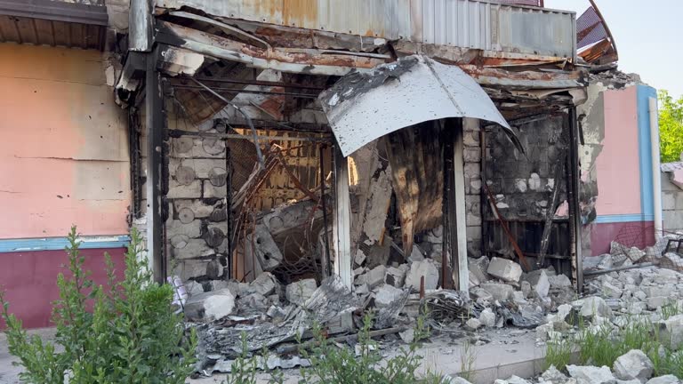 Cafe destruction by the Russian army in the Kyiv region
