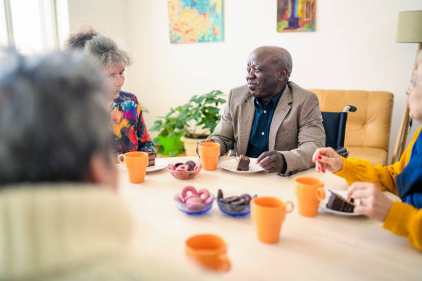 istock Pensioners enjoying gossip and coffee 1417754609