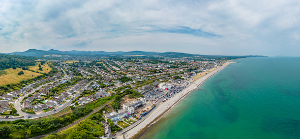 Panorama over seaside town of Bray, County Wicklow, Ireland
