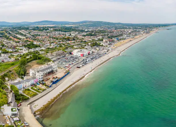 Bray town and beach in County Wicklow, Ireland