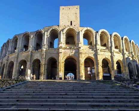 The Arenas of Arles (French: Arènes d'Arles) is a Roman amphitheatre located in the town of Arles in the Bouches-du-Rhône department in the Provence-Alpes-Côte d'Azur region in southeastern France.