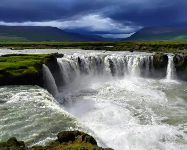 Waterfall of the Gods (Icelandic: Goðafoss), Iceland