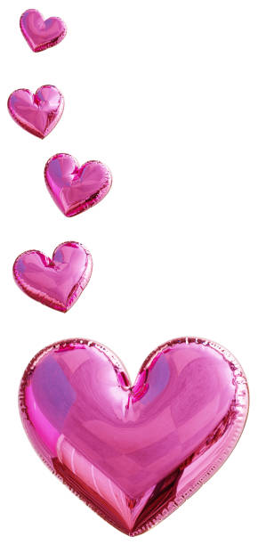 balon jantung. dekorasi balon berbentuk hati merah muda yang lucu, elemen desain hari kasih sayang untuk ilustrasi 3d kartu ucapan romantis. - grafi citra foto foto potret stok, foto, & gambar bebas royalti