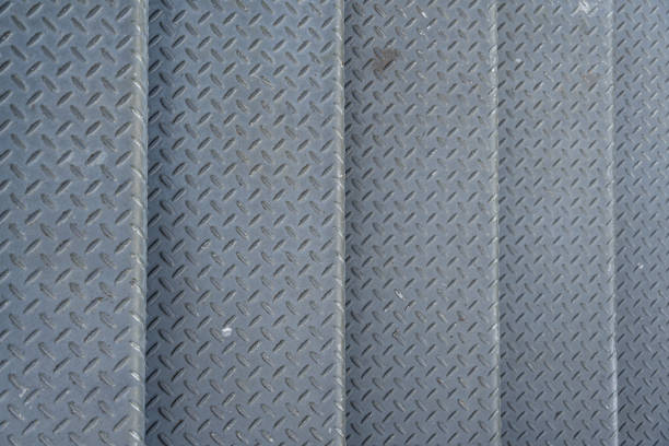 istock Metal texture, aluminum that serves as stair treads. Embossed details 1417765735