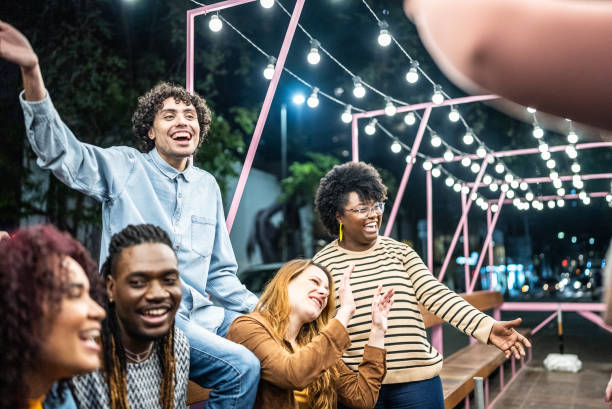 istock Friends having a fun outdoors 1417766444