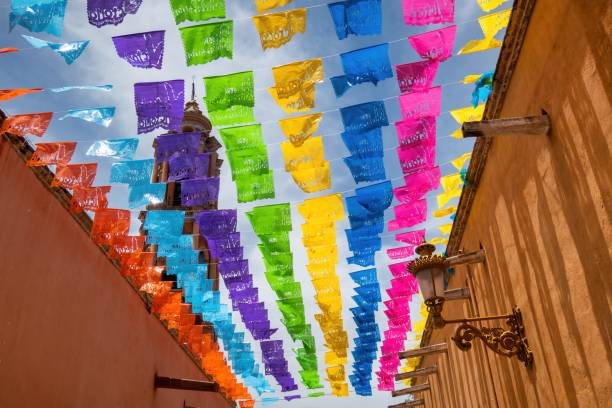 istock Mexico street with colorful decorations 1417766814