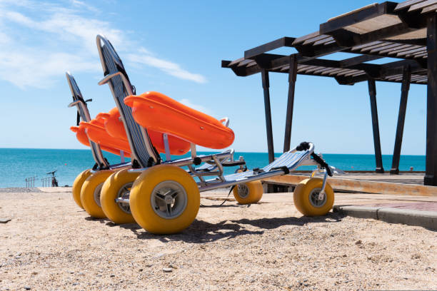 istock Swimming bathing wheelchair handicapped people stroller disabled disabilities young spring, concept walk ocean from travel from small casual, daughter girl. Landscape love outdoor, 1417766853