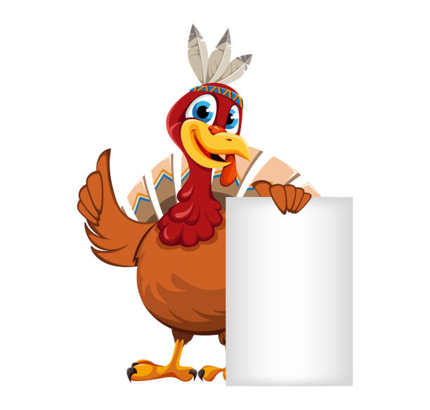 Happy Thanksgiving Funny Thanksgiving Turkey Bird Stock Illustration -  Download Image Now - Animal, Animal Body Part, Animal Wing - iStock