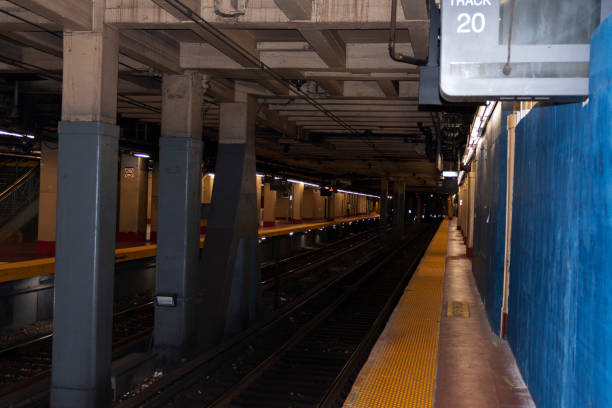 istock Underground train tracks in New York City 1417774008