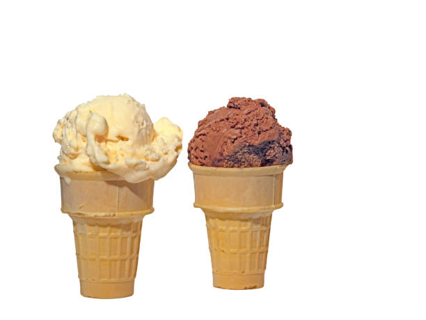 istock Ice Cream cones against a white background with copy space 1417774988