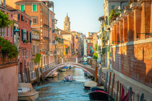 istock Peaceful Canal scenary in romantic Venice at springtime, Italy 1417785622