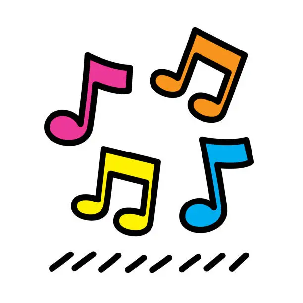 Vector illustration of Music Notes Doodle 6