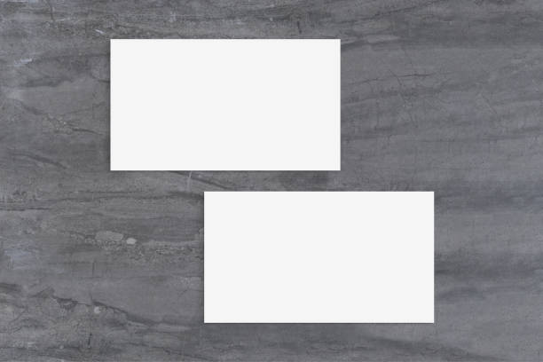 istock Double Sided Business Card Mockup on Gray Marble 1417796205