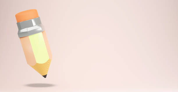 istock 3d rendering of  Classic Pencil on pastel color background 1417805625