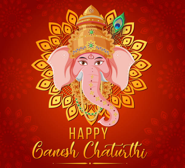 Happy Ganesh Chaturthi Poster Happy Ganesh Chaturthi Poster illustration Ganesh Chaturthi stock illustrations