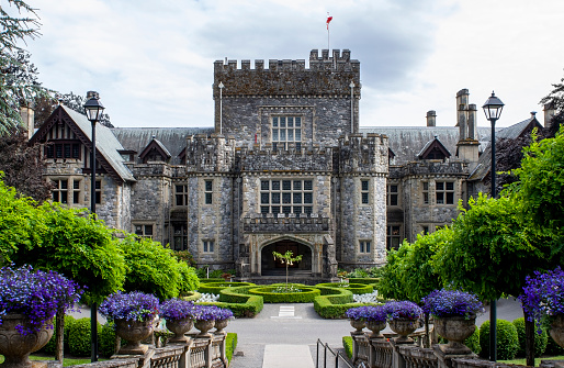 Victoria, BC, Canada, July 10th 2022: Hatley Castle, a popular wedding venue in the summertime