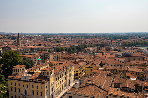 Aerial view of Verona old town in Italy