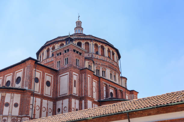 istock Medieval architecture, statues and building facades in Milan Italy 1417824335
