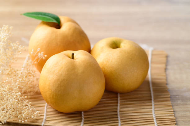 Asian pear or Nashi pear stock photo