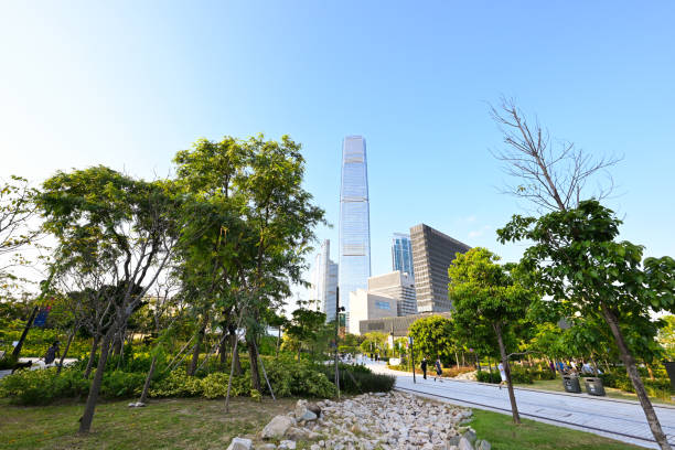 Art park in West Kowloon Cultural District - 07/23/2022 17:56:43 +0000.The people can see M plus and ICC.
