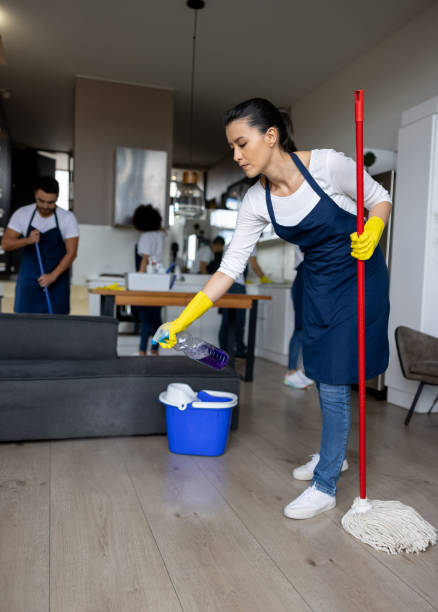 istock Professional cleaner mopping a hardwood floor 1417833180