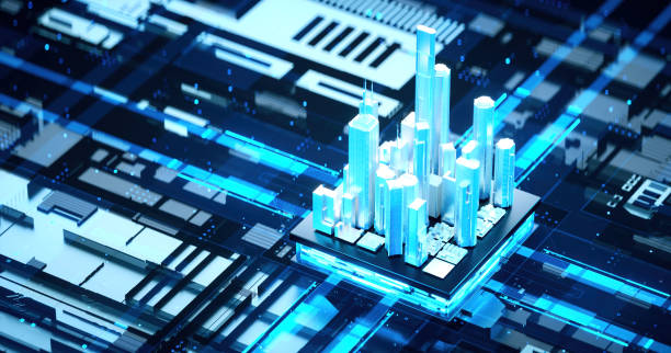 istock 3D rendering of cyberpunk AI. Circuit board. Technology background. Central Computer Processors CPU and GPU concept. Motherboard digital chip. Tech science background. 1417836759