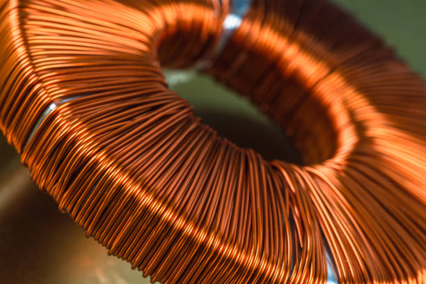 istock Electric transformer copper coil inductor 1417840815