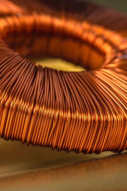 istock Electric transformer copper coil inductor 1417840821