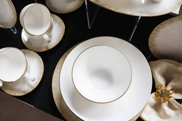 istock a set of beautiful dishes for a festive table setting 1417843797