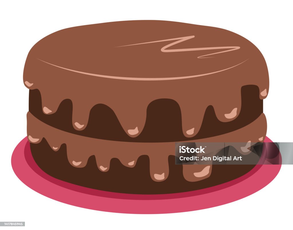 Icing Vector Chocolate Cake With Chocolate Icing Vector Illustration Stock ...