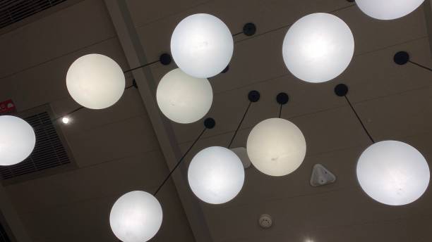 istock Indoor white round lamp 1417845957