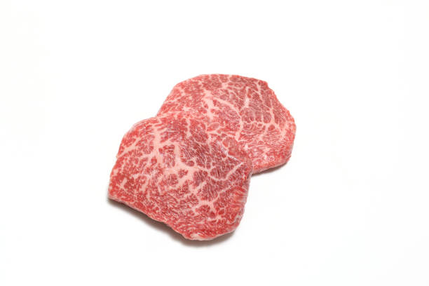 Kobe beef isolated on a white background. stock photo