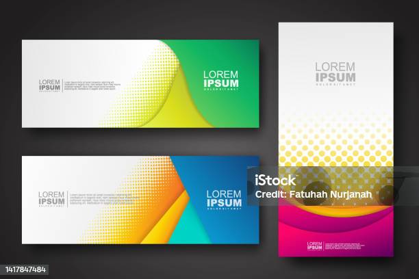 Color Guide Banner Banner Set Design Template In Trendy Dynamic Gradient Colors Stock ...