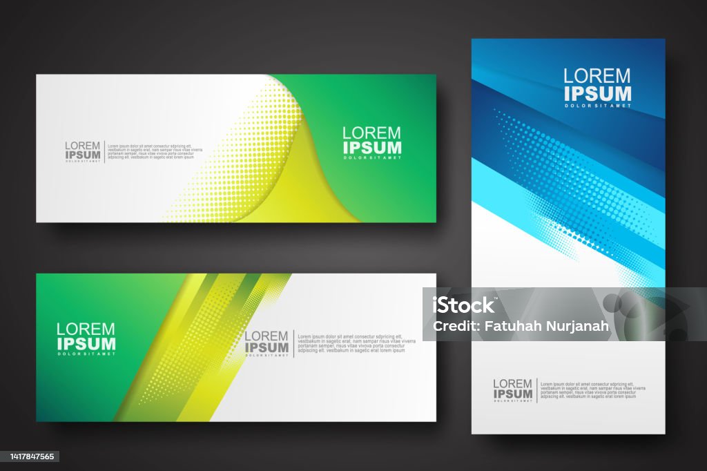 Banner Single Color Design Banner Set Design Template In Trendy Dynamic Gradient Colors Stock ...