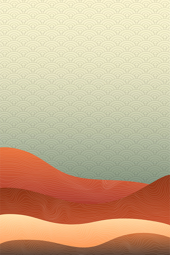 Efl Background Pattern Japanese Background With Line Wave Pattern Stock Illustration ...