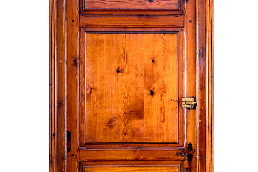 Antique wooden door without handle of an arabesque palace.