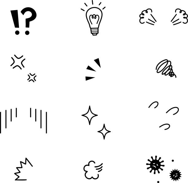 vektorillustration von emotionalen icons mit schwarz - sweat stock-grafiken, -clipart, -cartoons und -symbole