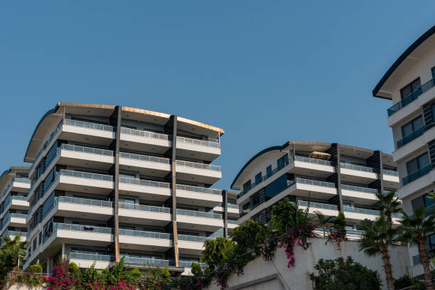 istock Multi-apartment residential complex in the open air. 1417851973