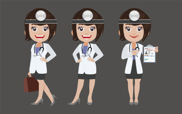 illustrations, cliparts, dessins animés et icônes de médecin avec différentes poses. vecteur - doctor pediatrician scientist medical student