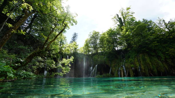istock Waterfall in the Plitvice national park. 1417858023