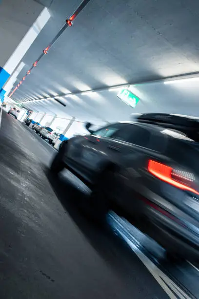 Underground parking/garage (shallow DOF; color toned image)